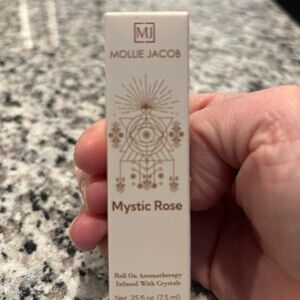 Mollie Jacob’s Mystic Rose Roll-On Aromatherapy Oil Crystal Infused